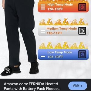 Black Heated Sweatpants for Men